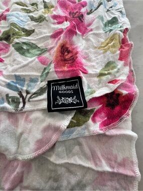 Milkmaid Goods floral swaddle blanket